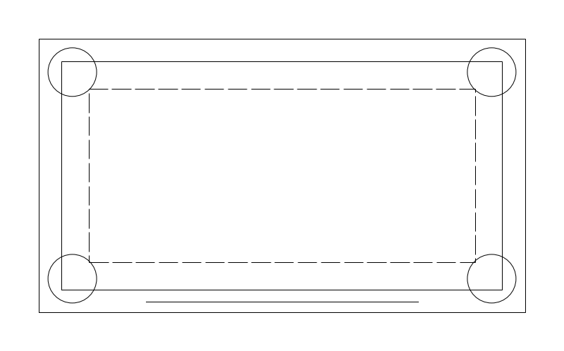 Bar Cart 32x18 CAD block, plan view (DWG/DXF)