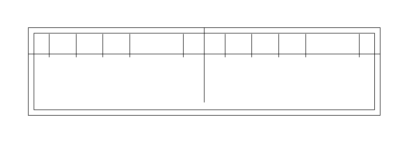 Bookshelf 48x12 CAD block, plan view (DWG/DXF)
