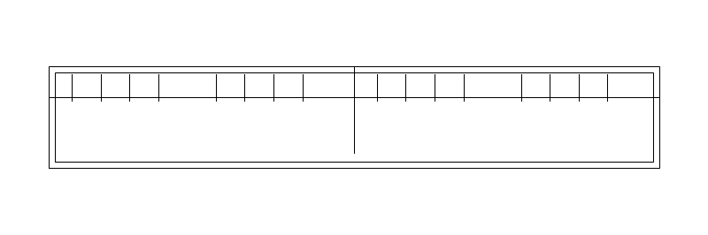 Bookshelf 72x12 CAD block, plan view (DWG/DXF)