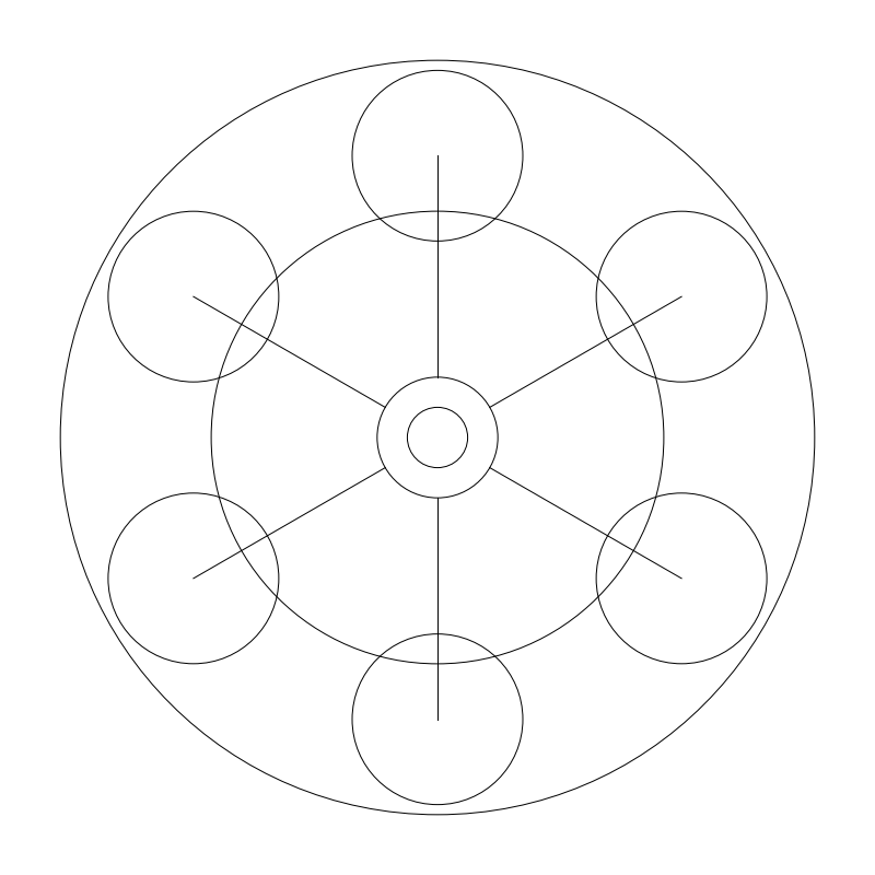 Chandelier CAD block, plan view (DWG/DXF)