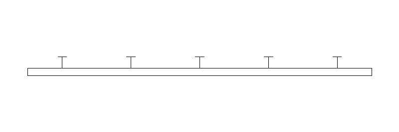 36-inch Coat Hooks CAD block, plan view (DWG/DXF)