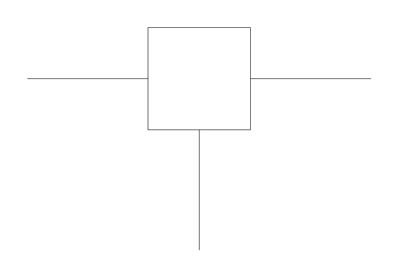 Electrical Conduit Tee (South) plan view CAD block