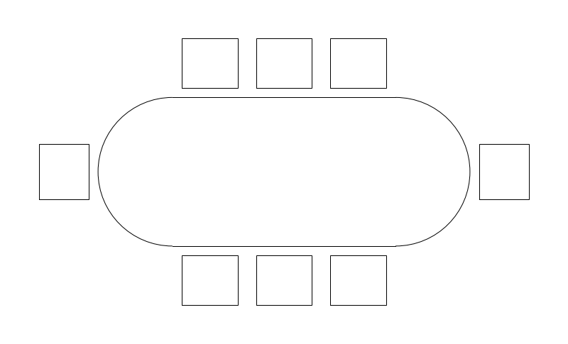 Conference Table plan view CAD block