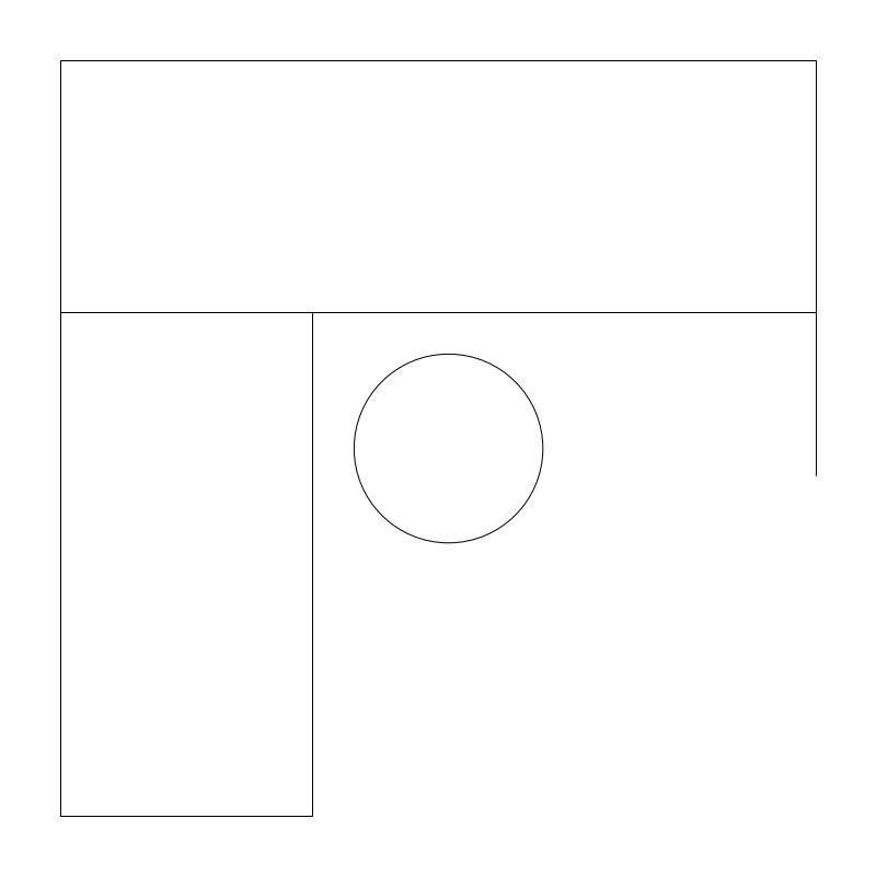 Office Cubicle plan view CAD block