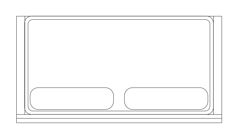 Daybed 75x39 CAD block, plan view (DWG/DXF)