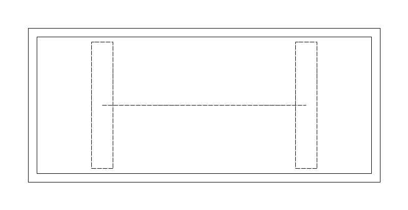 Dining Table 96x42 CAD block, plan view (DWG/DXF)