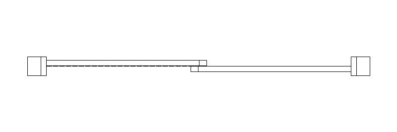 72-inch Bypass Door CAD block, plan view (DWG/DXF)