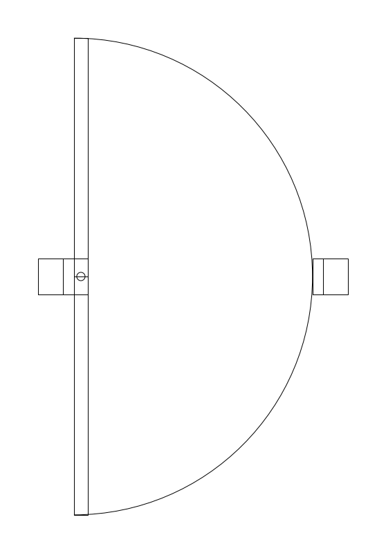 30-inch Double-Acting Door CAD block, plan view (DWG/DXF)