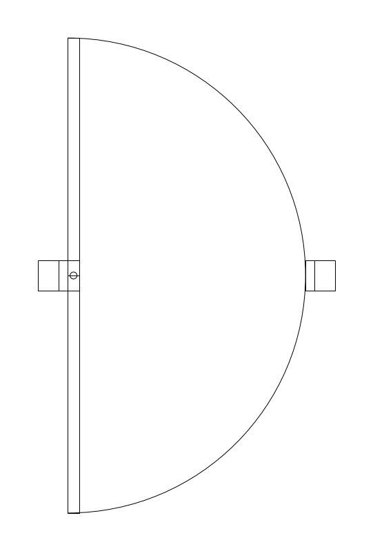 36-inch Double-Acting Door CAD block, plan view (DWG/DXF)