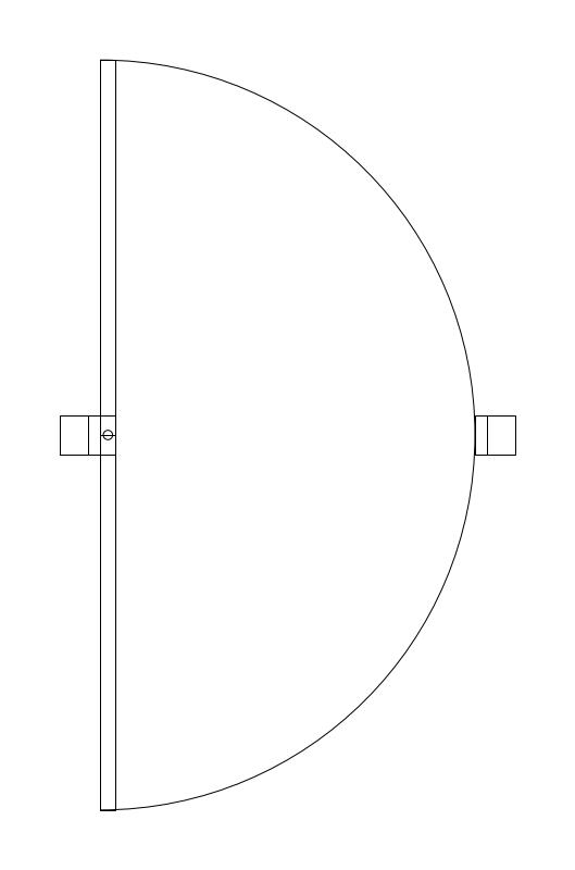 42-inch Double-Acting Door CAD block, plan view (DWG/DXF)