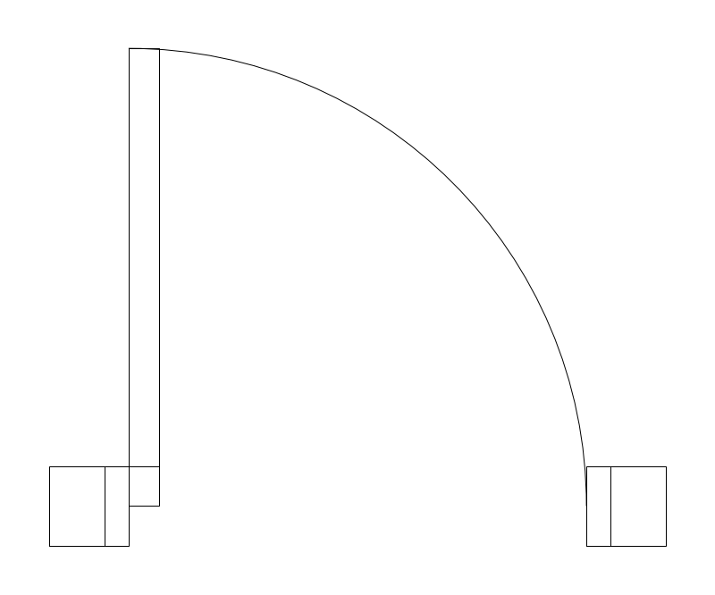 26-inch Door Swing CAD block, plan view (DWG/DXF)