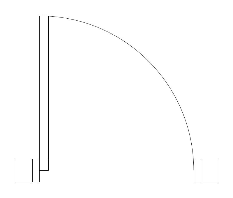 30-inch Door Swing CAD block, plan view (DWG/DXF)