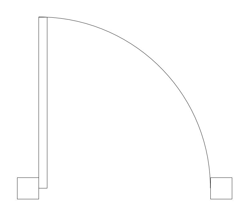 36-inch Single Swing Door plan view CAD block