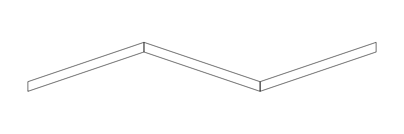 Folding Screen 72x2 CAD block, plan view (DWG/DXF)