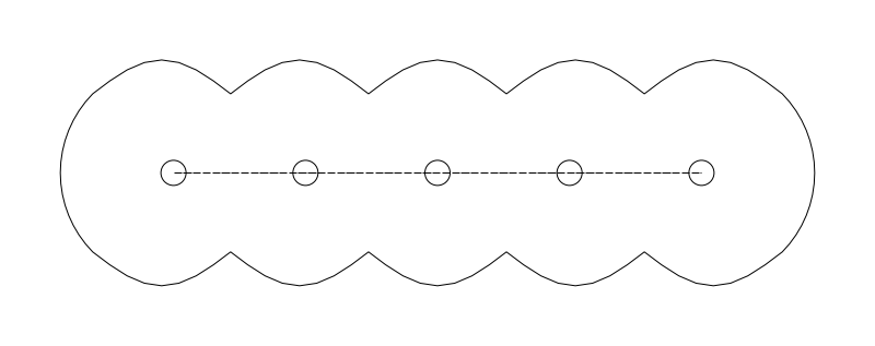 Hedge Row CAD block, plan view (DWG/DXF)