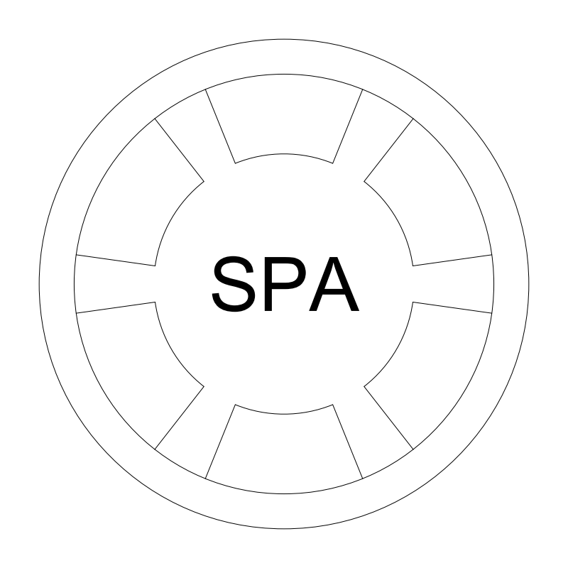 Hot Tub / Spa CAD block, plan view (DWG/DXF)