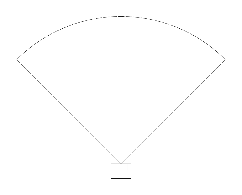 PIR Motion Detector CAD block, plan view (DWG/DXF)