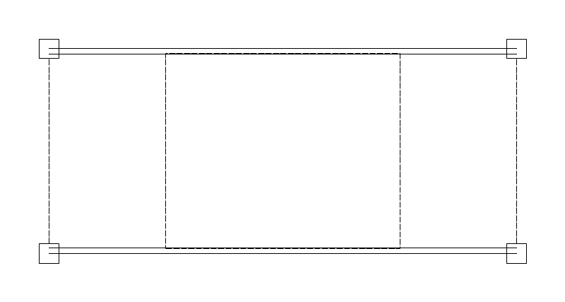 96-inch Pallet Rack Bay CAD block, plan view (DWG/DXF)