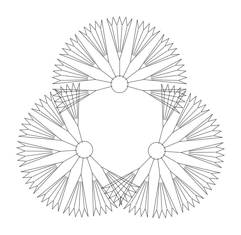 10-foot Mediterranean Fan Palm Clump CAD block, plan view (DWG/DXF)