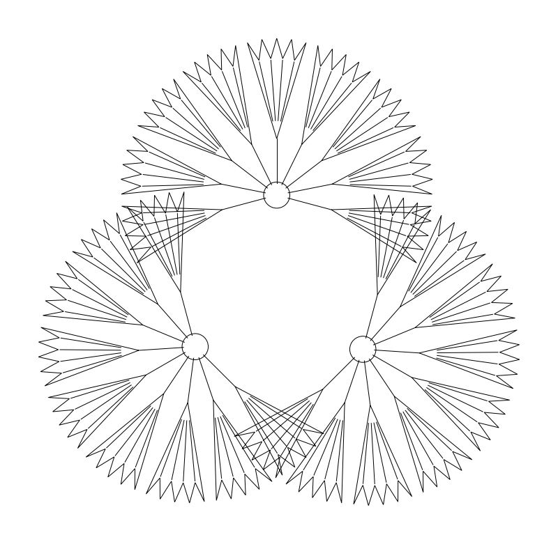 15-foot Mediterranean Fan Palm Clump CAD block, plan view (DWG/DXF)
