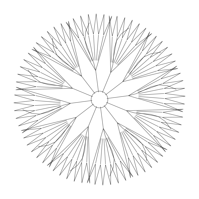 12-foot Sabal Palm (Cabbage Palm) CAD block, plan view (DWG/DXF)