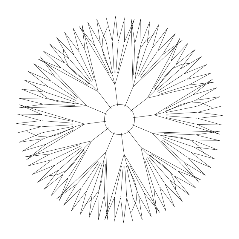 8-foot Sabal Palm (Cabbage Palm) plan view CAD block