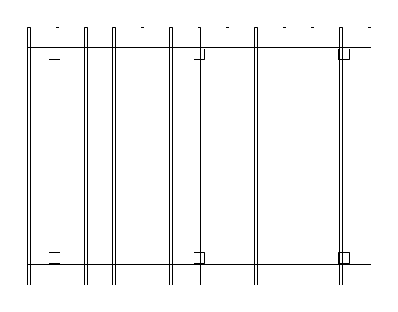 12 x 16 Pergola CAD block, plan view (DWG/DXF)