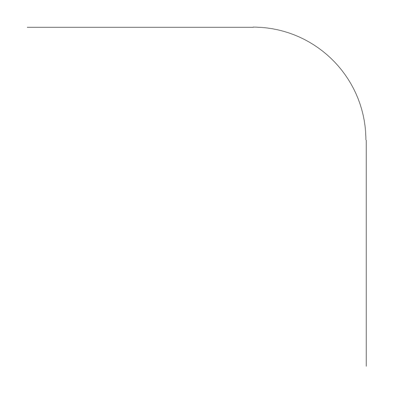 Plumbing Pipe 90-degree Elbow (Southwest) plan view CAD block