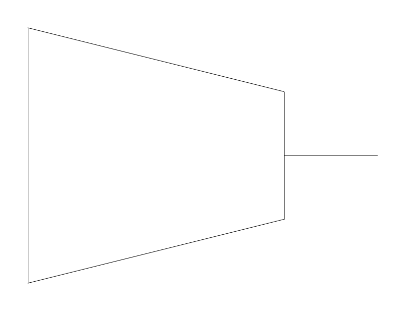 Plumbing Pipe Reducer (Horizontal) plan view CAD block