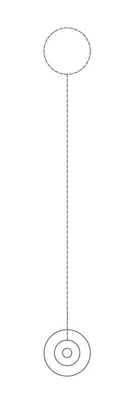 Queue Stanchion with Belt CAD block, plan view (DWG/DXF)