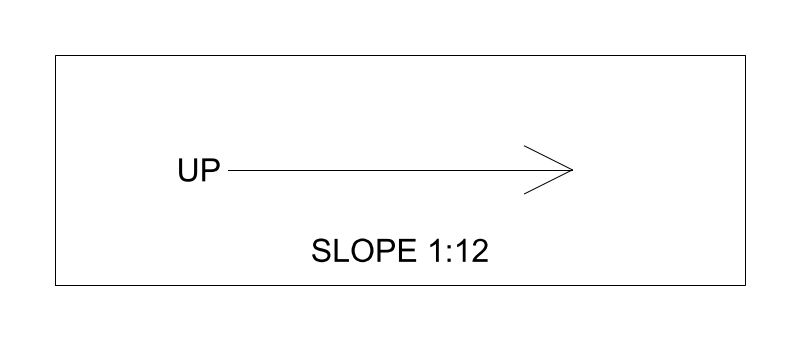 ADA Ramp (1:12 Slope) plan view CAD block