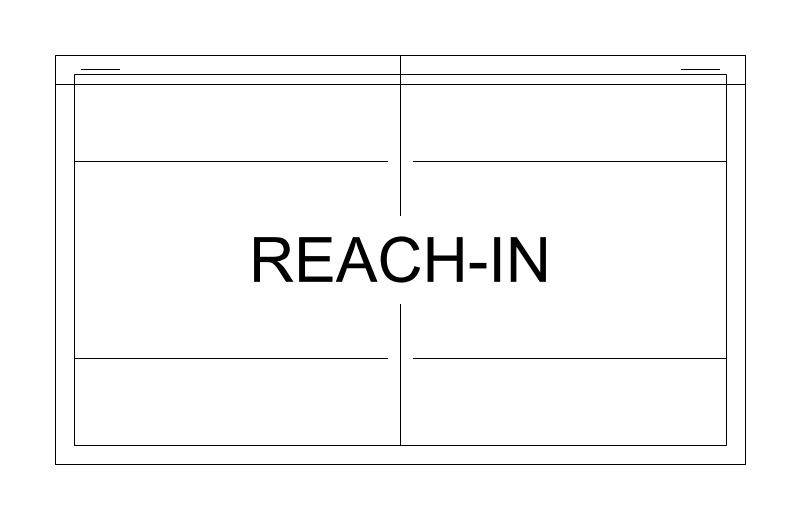 54-inch Reach-In Refrigerator CAD block, plan view (DWG/DXF)