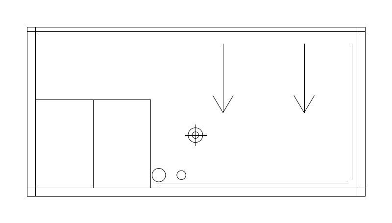 Roll-in Accessible Shower CAD block, plan view (DWG/DXF)