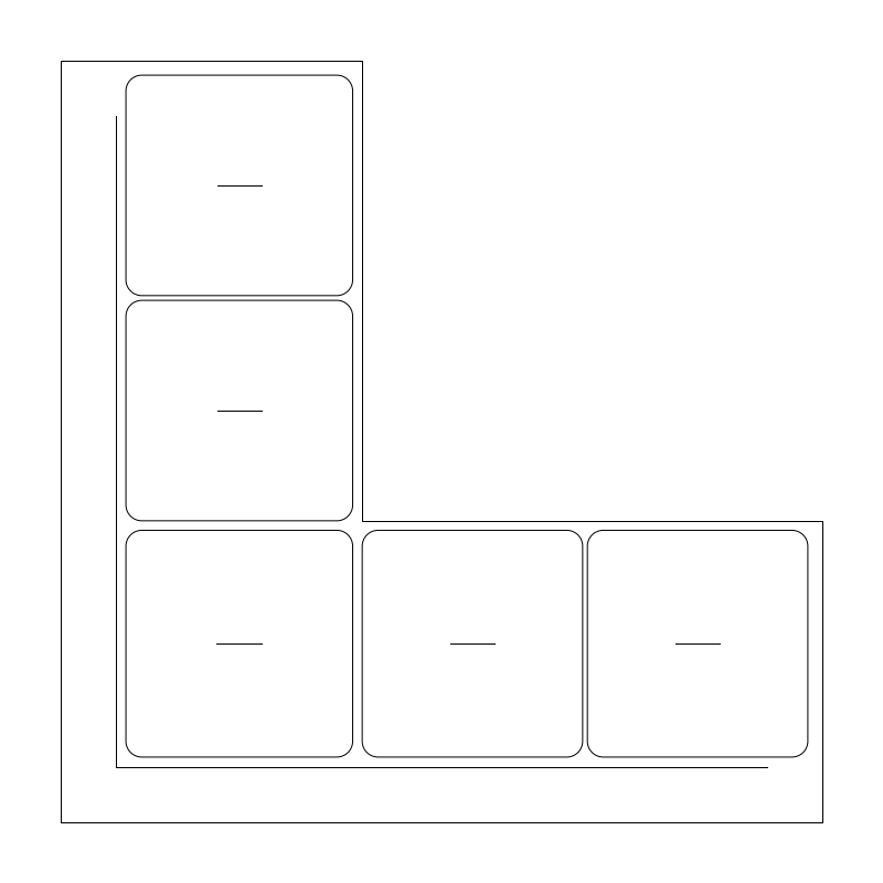 96-inch L-Shaped Sectional CAD block, plan view (DWG/DXF)