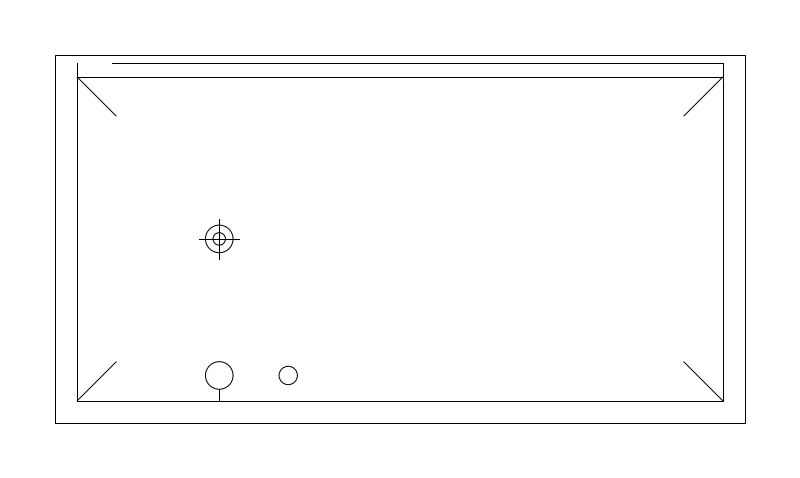 Shower Pan, 60 x 32 CAD block, plan view (DWG/DXF)
