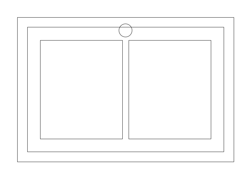 Double-Bowl Kitchen Sink plan view CAD block