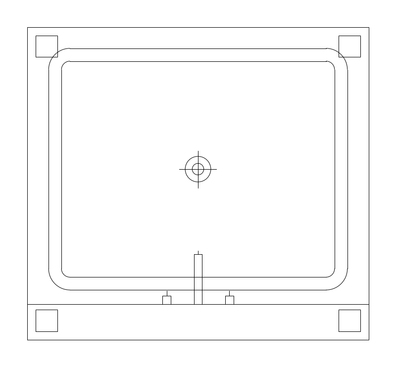 24-inch Laundry Sink CAD block, plan view (DWG/DXF)