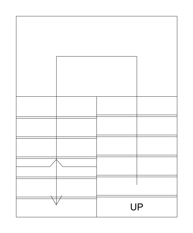 44-inch U-Shaped Switchback Stair CAD block, plan view (DWG/DXF)