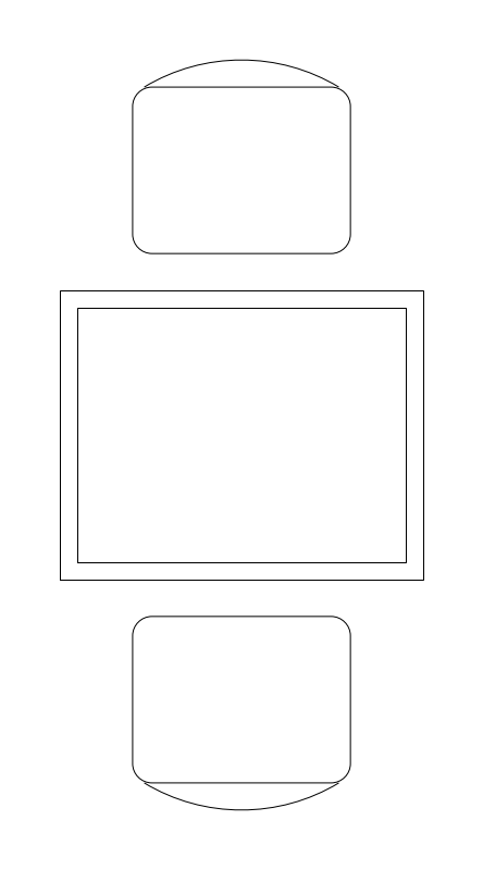 30x24in Cafe Table for Two CAD block, plan view (DWG/DXF)