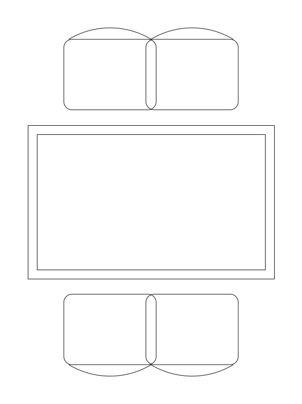 48x30in Cafe Table for Four CAD block, plan view (DWG/DXF)
