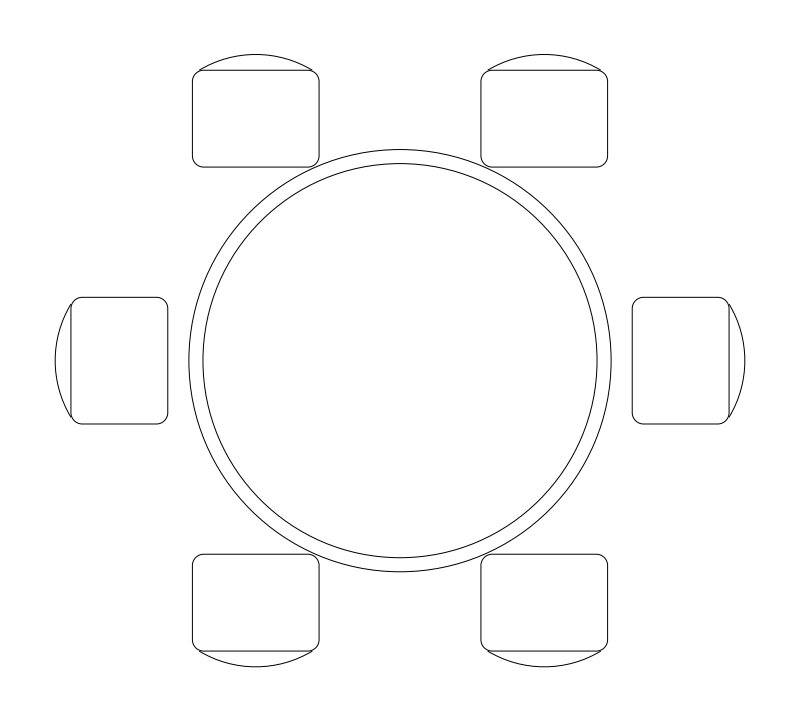 60-inch Table Round CAD block, plan view (DWG/DXF)