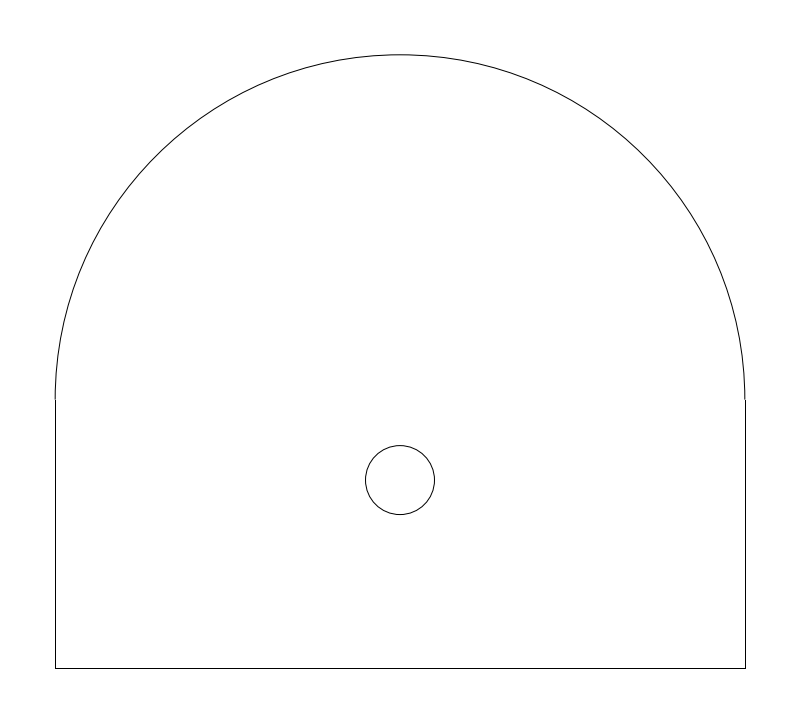 Wall-Hung Urinal plan view CAD block