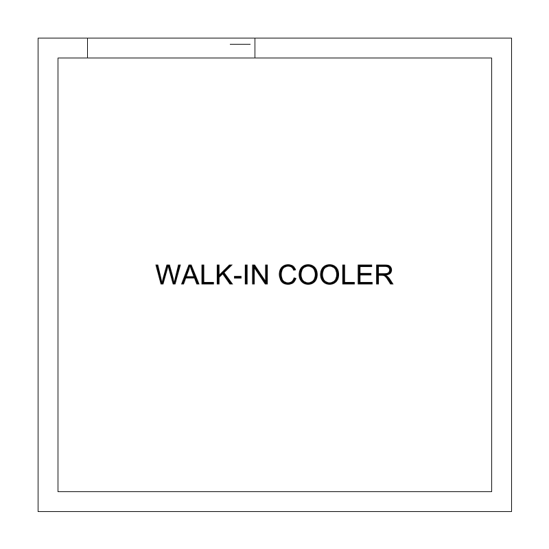 Walk-in Cooler CAD block, plan view (DWG/DXF)